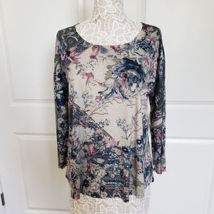 Brand new w/ tags muted floral top, size large.